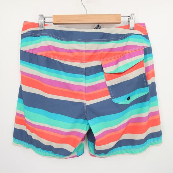 SAXX Swim Trunks Board Shorts Swim Wear Betawave 2N1 Blue Striped Ballpark 34 - Picture 12 of 12